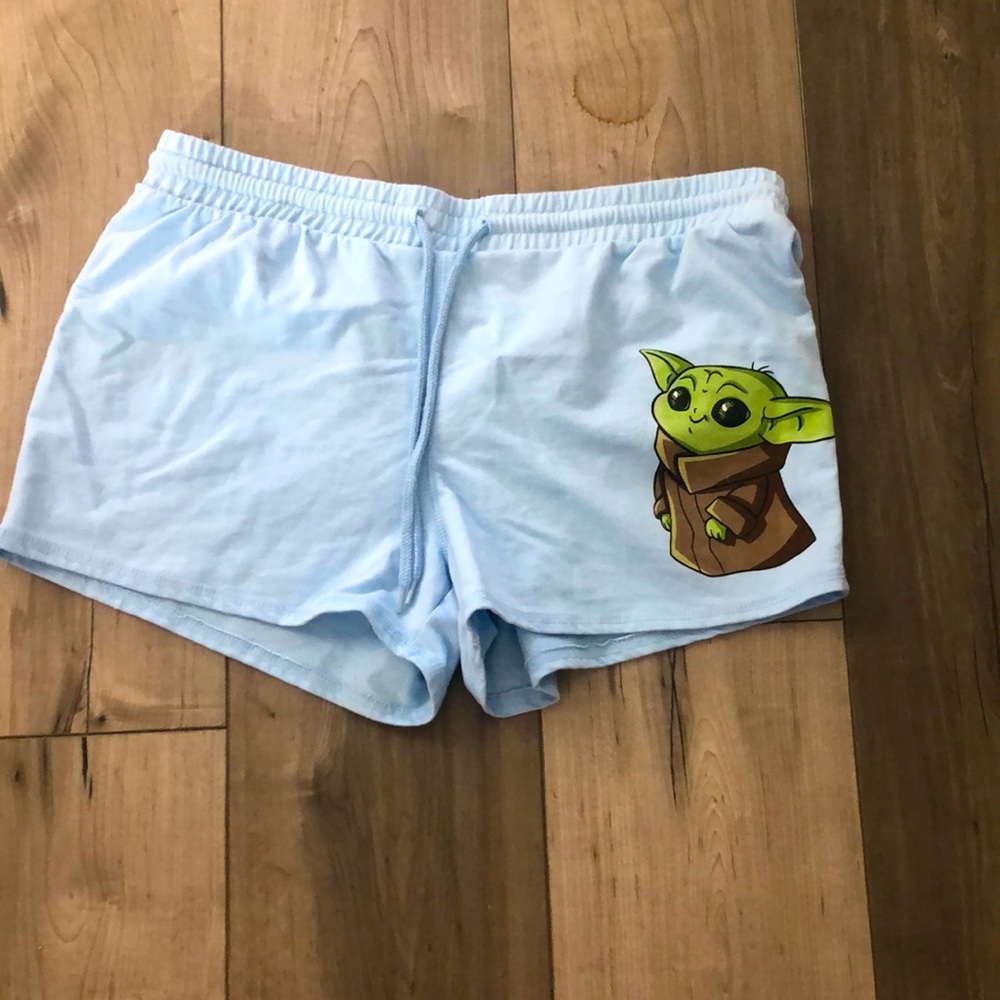 Baby yoda  blue pj shorts